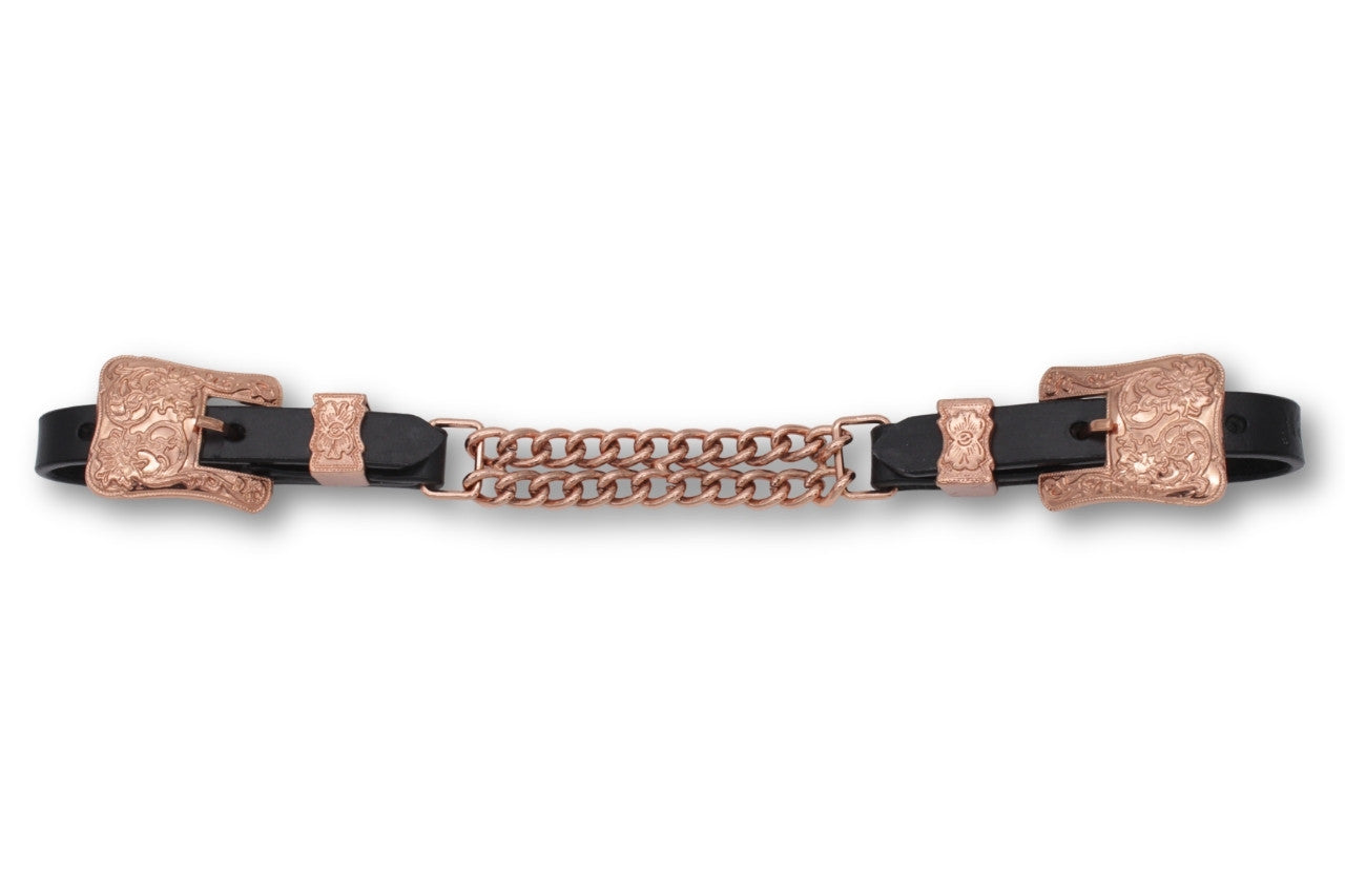 Kinnkette rosegold, Leder
