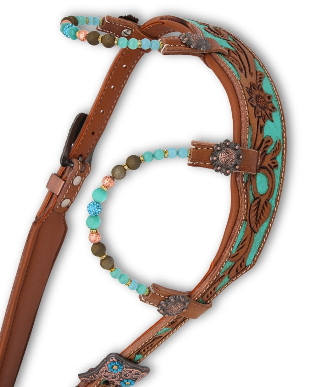 Zweiohr Super Soft anatomische Westerntrense Türkis mit Perlen-Earloop