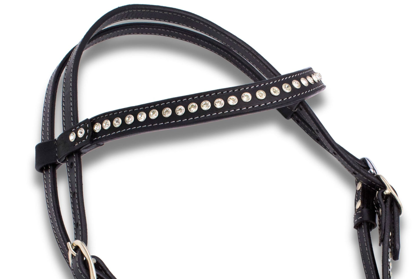 Elegante Westerntrense schwarz mit klaren Strasssteinchen,
