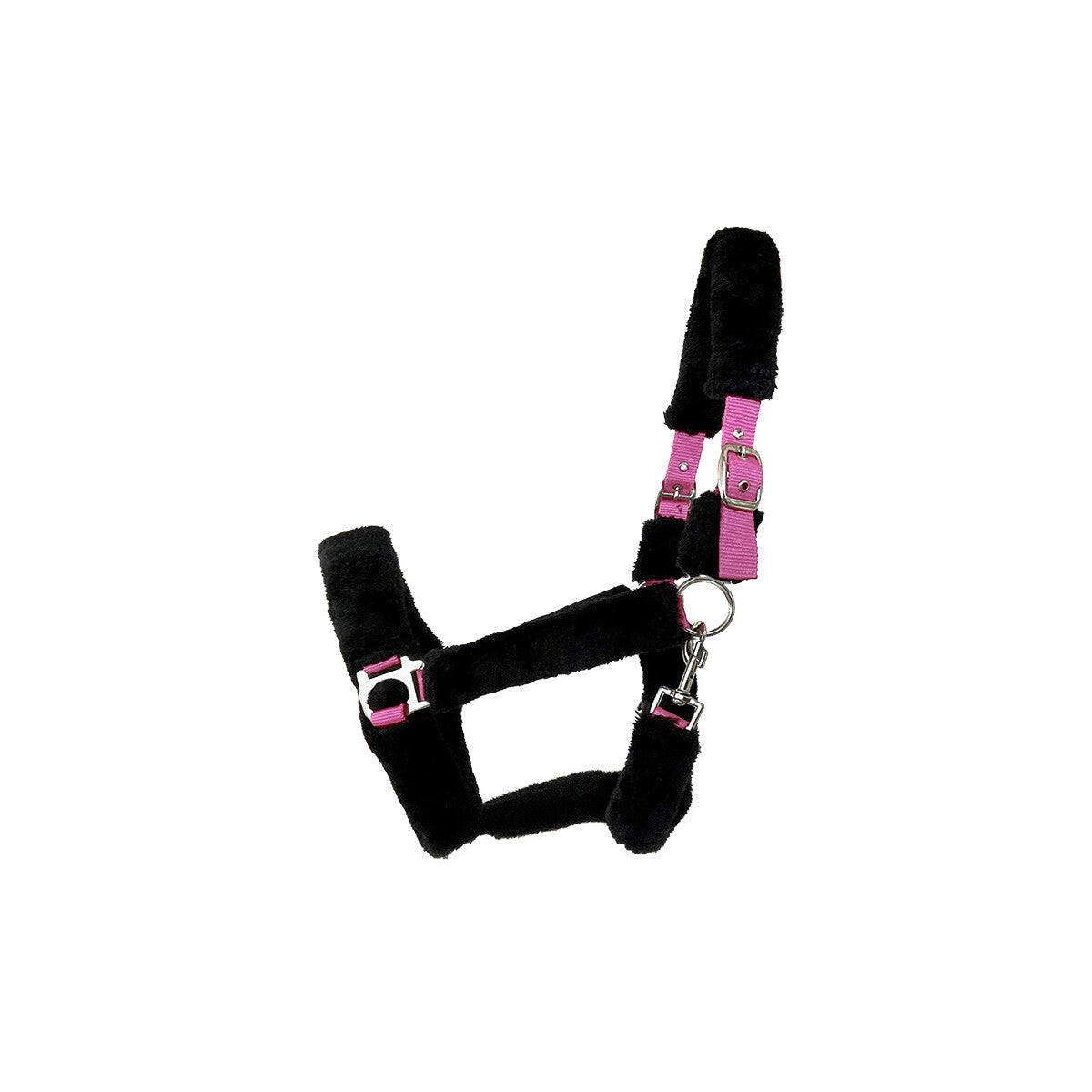 Kunststoffhalfter "Fuzzy" Pony pink-schwarz