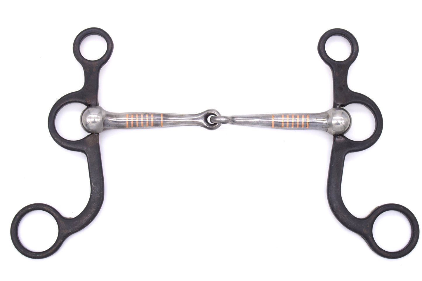 Western Snaffle Bit mit Shanks und silberfarbenen Akzenten,
