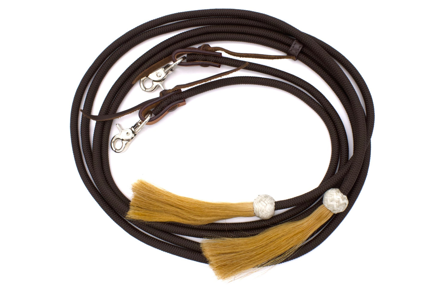 Western Nylonzügel mit Rosshaar Tasseln und wechselbaren Snaps