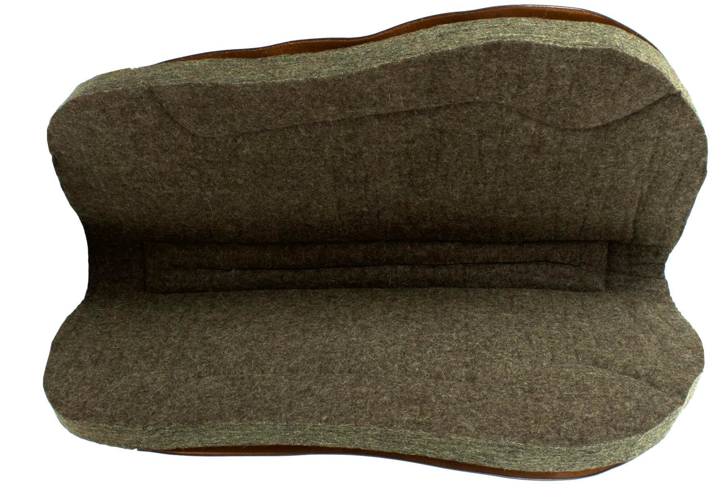 Western Filzpad, roundskirt kurz mit dunkelbraunem Leder 72 x 80 cm,