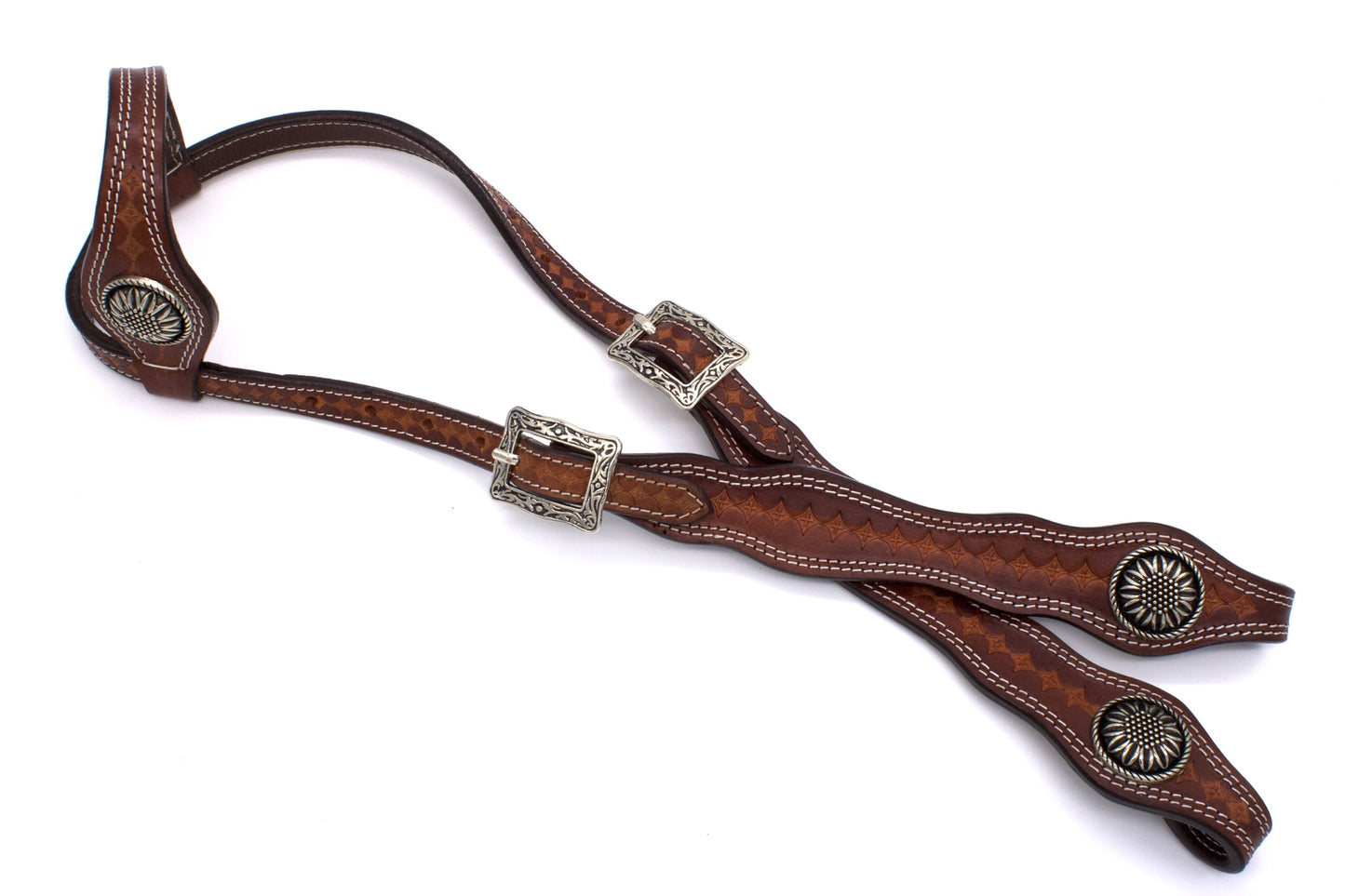 Einohr Westerntrense, Vintage Look, Zaumzeug punziert, Flower
