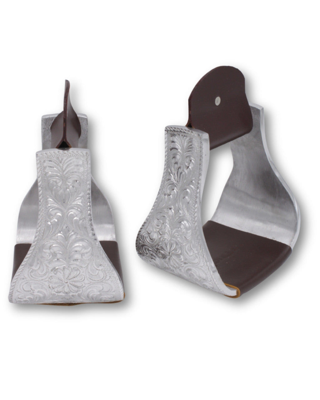 Westernsteigbügel silber graviert, extra groß