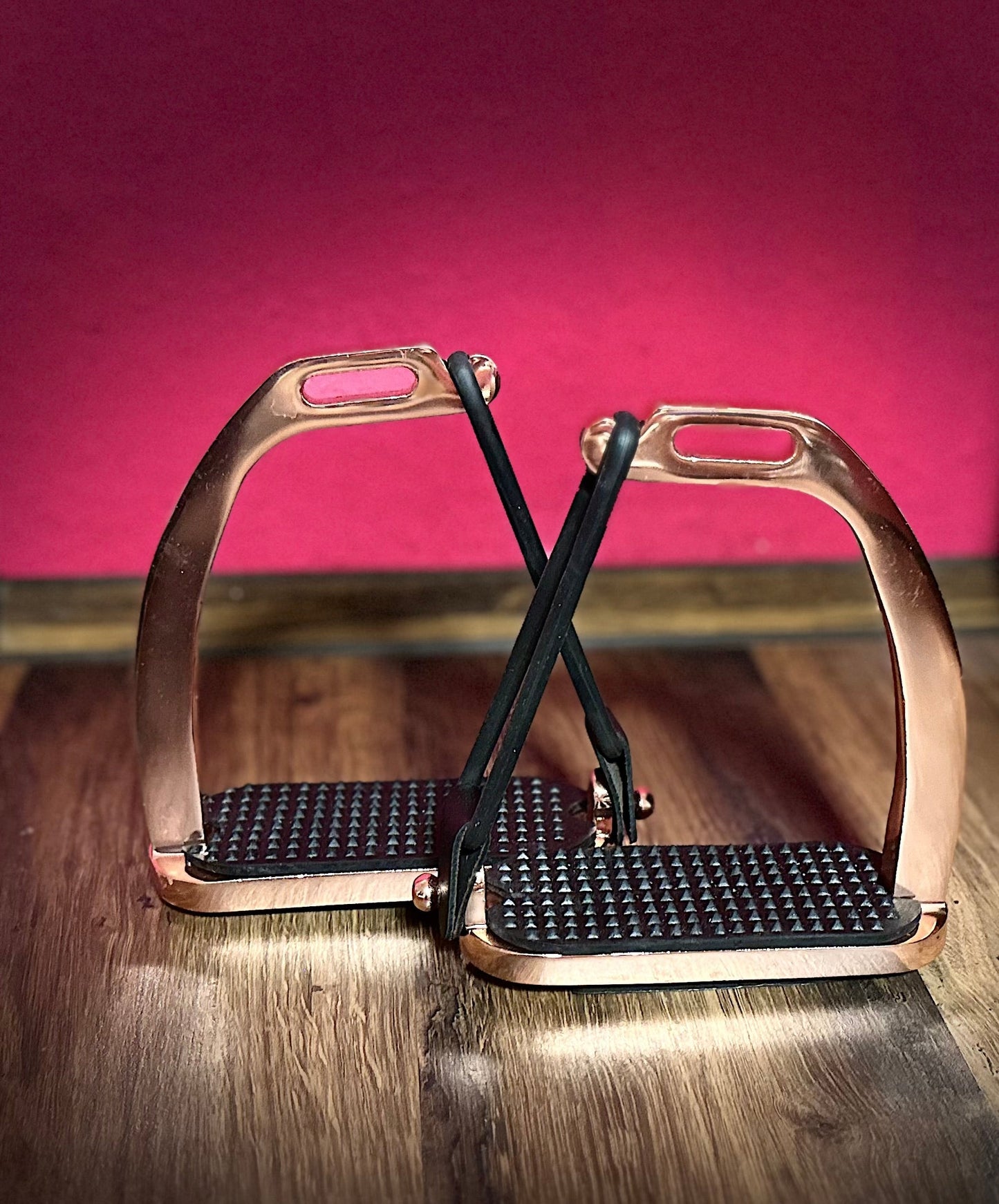 Sicherheitssteigbügel rosegold Steigbügel mit Gummi