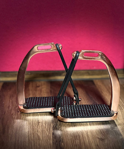 Sicherheitssteigbügel rosegold Steigbügel mit Gummi