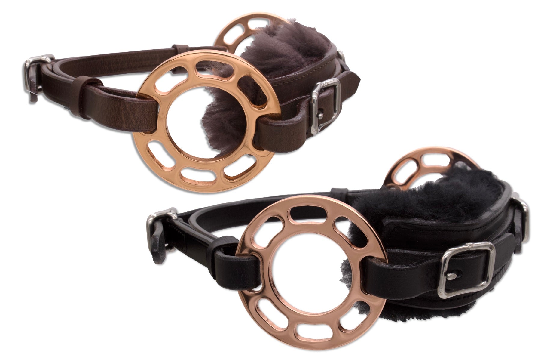 Glücksrad rosegold, mit Lammfell, gebisslos,