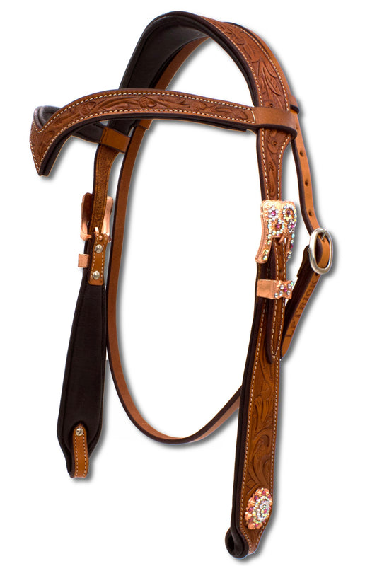 Westerntrense mit anatomischem Genickstück und V-Stirnband, super soft unterlegt